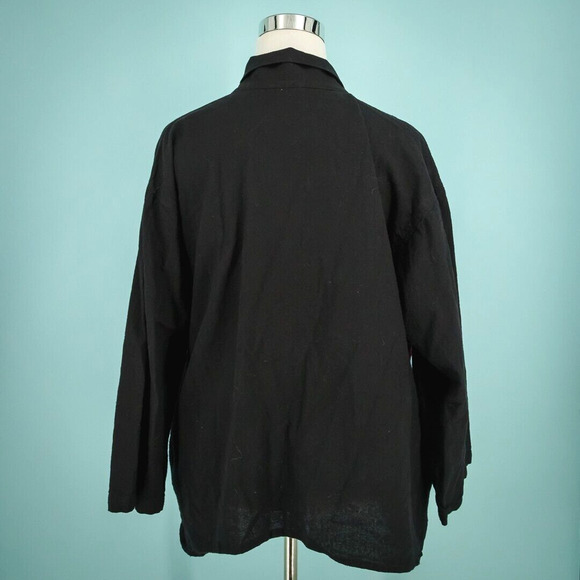 Cupcake International Size Large L Black Red Asymmetrical Button Artsy Jacket - Picture 3 of 6